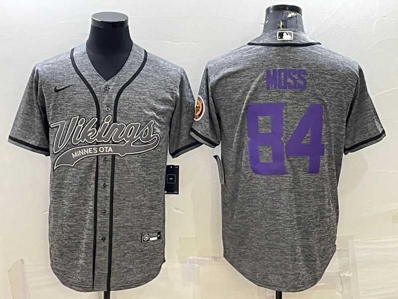 Men Minnesota Vikings #84 Moss Grey hemp ash 2022 Nike Co branded NFL Jerseys->indianapolis colts->NFL Jersey